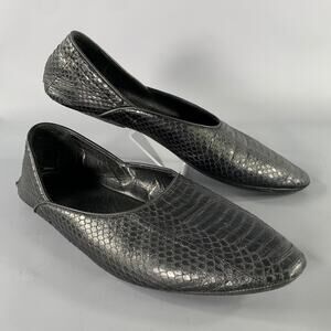 HAIDER ACKERMANN Size 8 Black Snake Leather Loafers